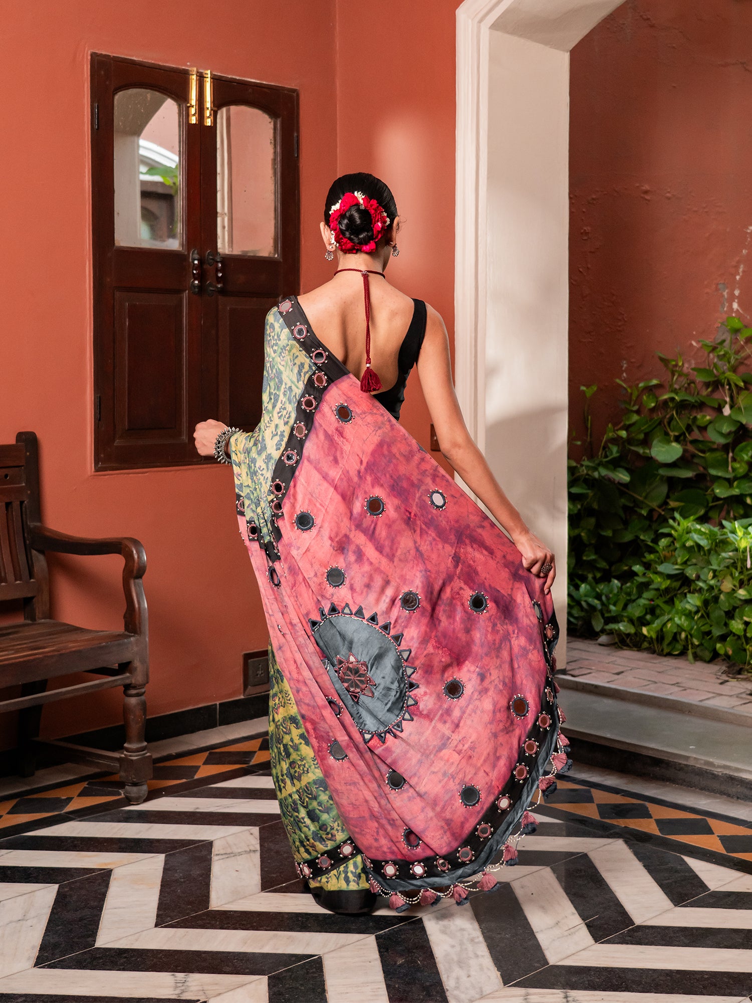 Royal Bohemian Tie-Dye Modal Saree