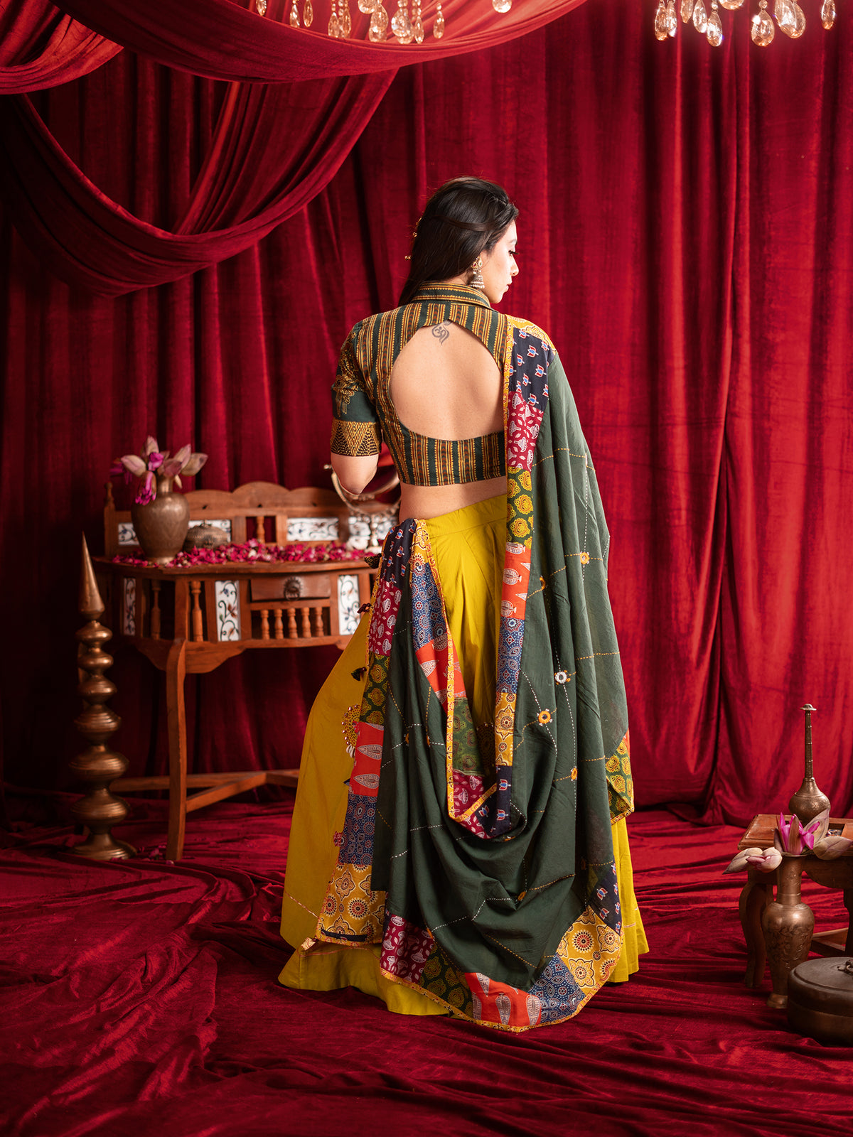 Mustard Garden Patchwork Chaniya Choli Set
