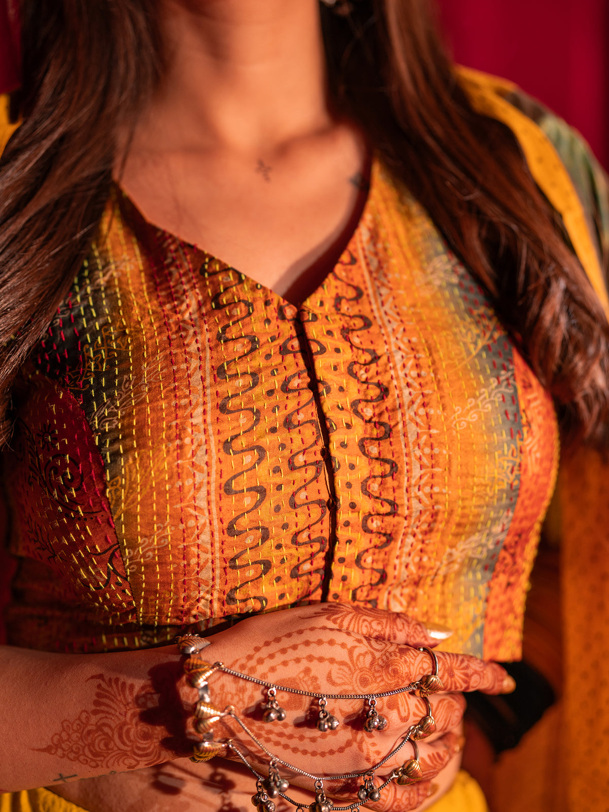 Kutchi Kantha Chaniya Choli Set