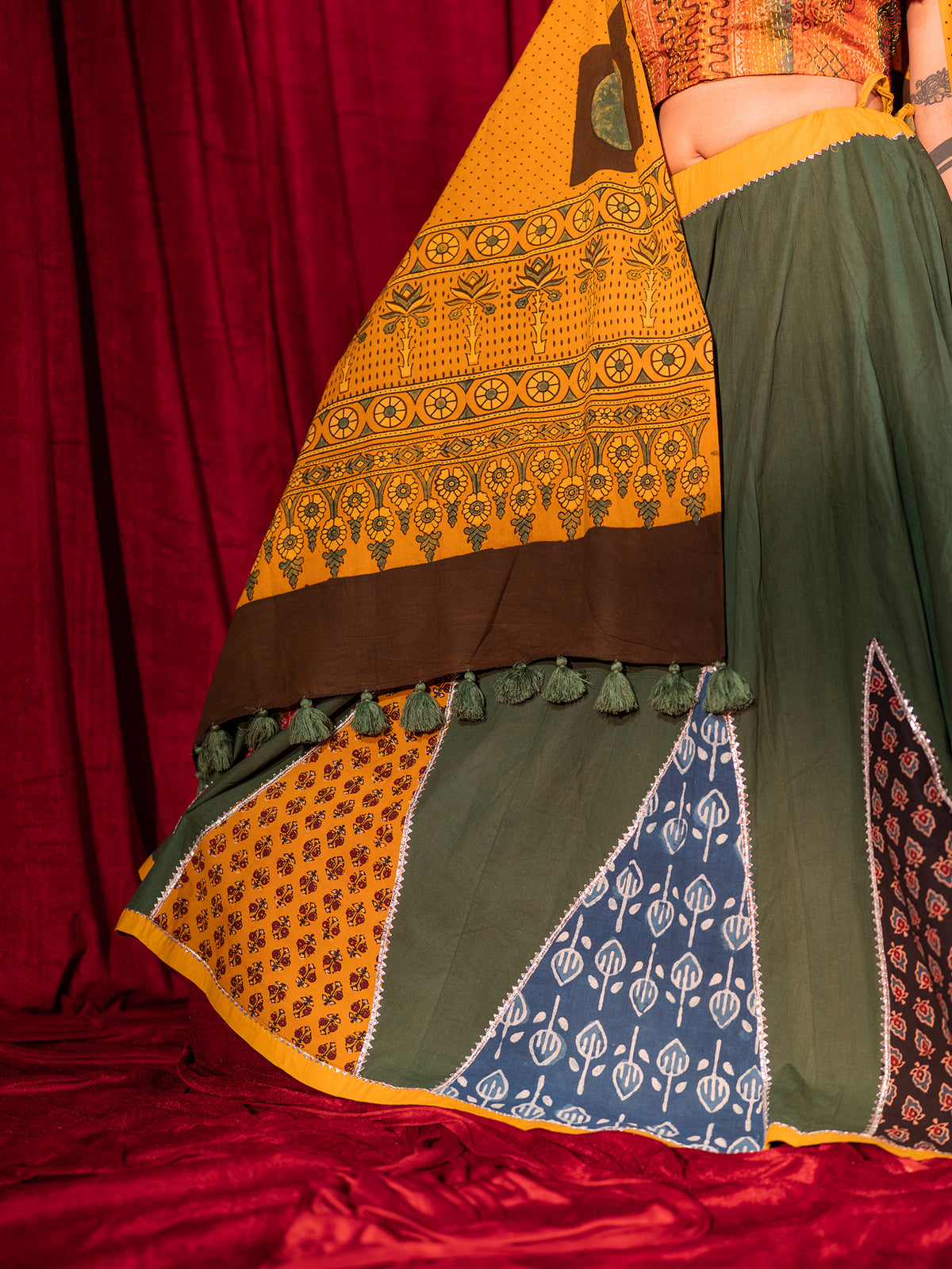 Kutchi Kantha Chaniya Choli Set