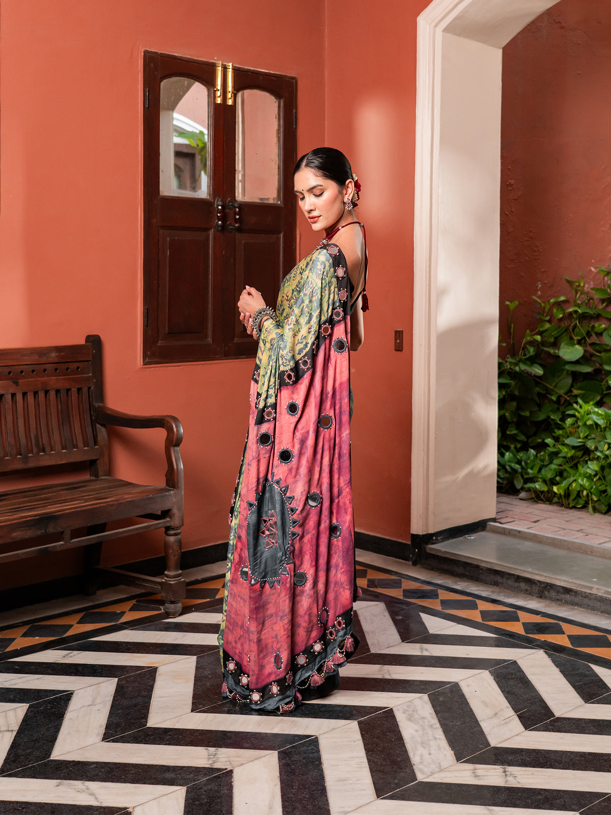 Royal Bohemian Tie-Dye Modal Saree