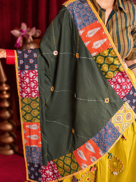 Mustard Garden Patchwork Chaniya Choli Set