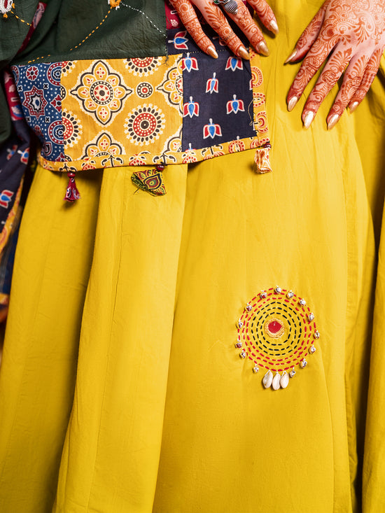 Mustard Garden Patchwork Chaniya Choli Set