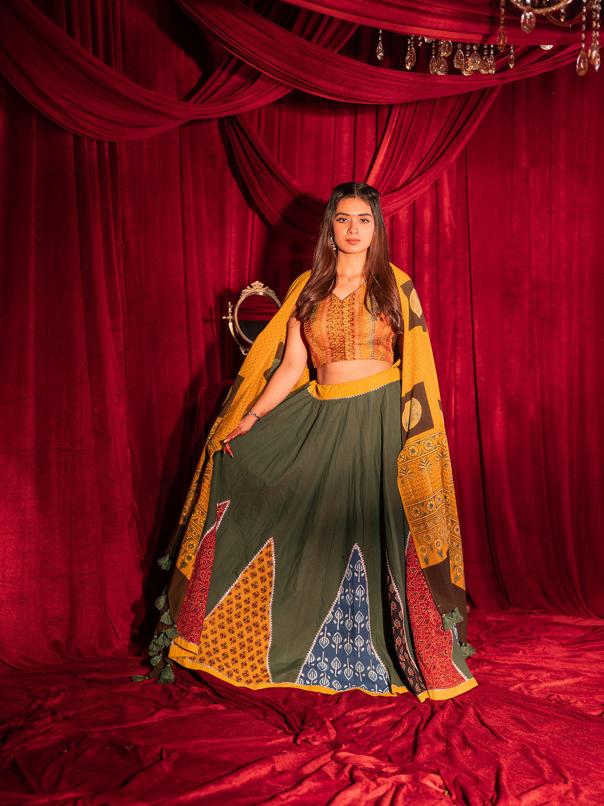 Kutchi Kantha Chaniya Choli Set