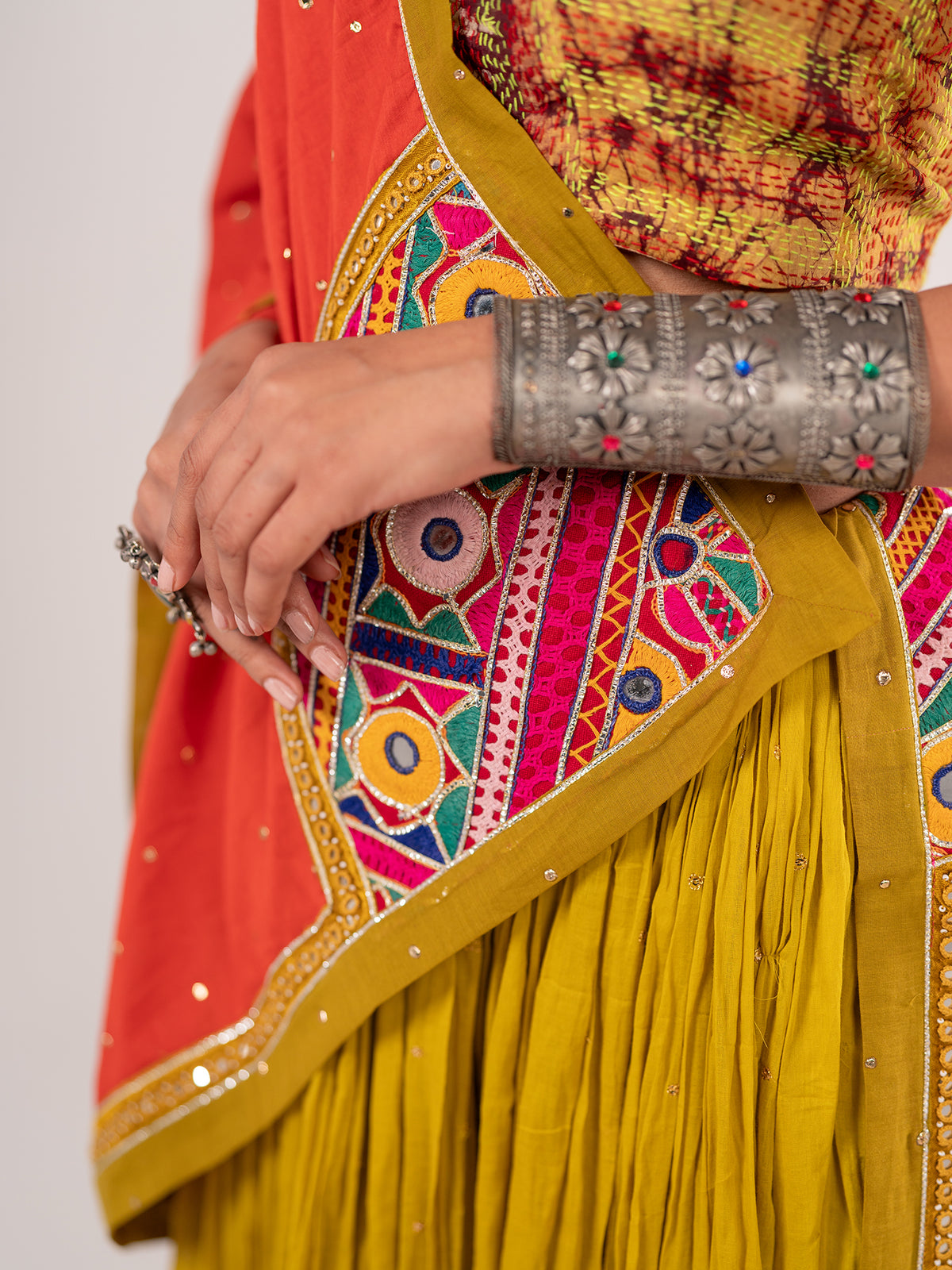 Weaved in Mustard Heritage Chaniya Choli Set