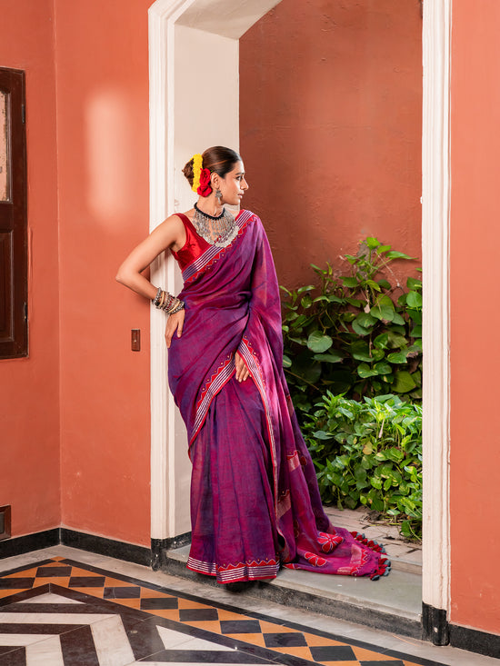 Shahi Rani Bloom Linen Saree