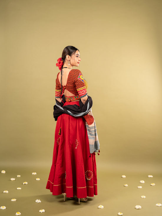 Ajrakh Gaatha Chaniya Choli Set