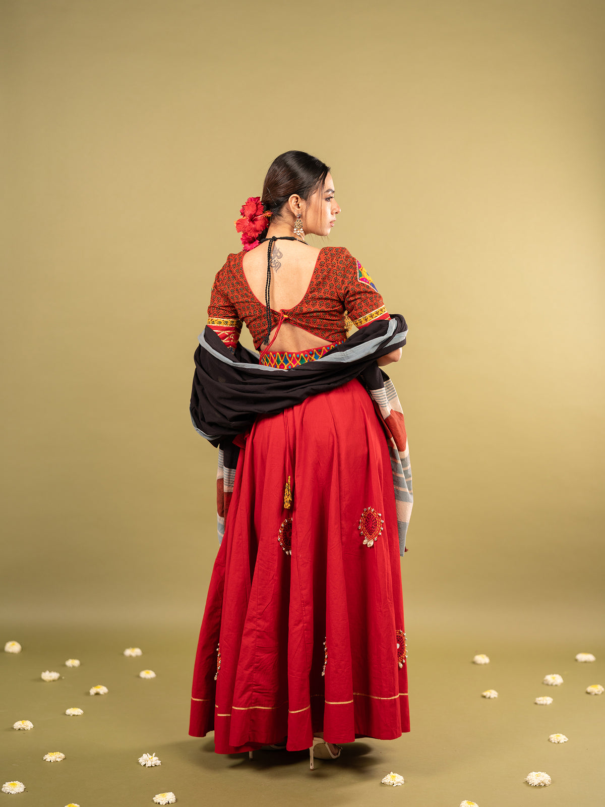 Ajrakh Gaatha Chaniya Choli Set