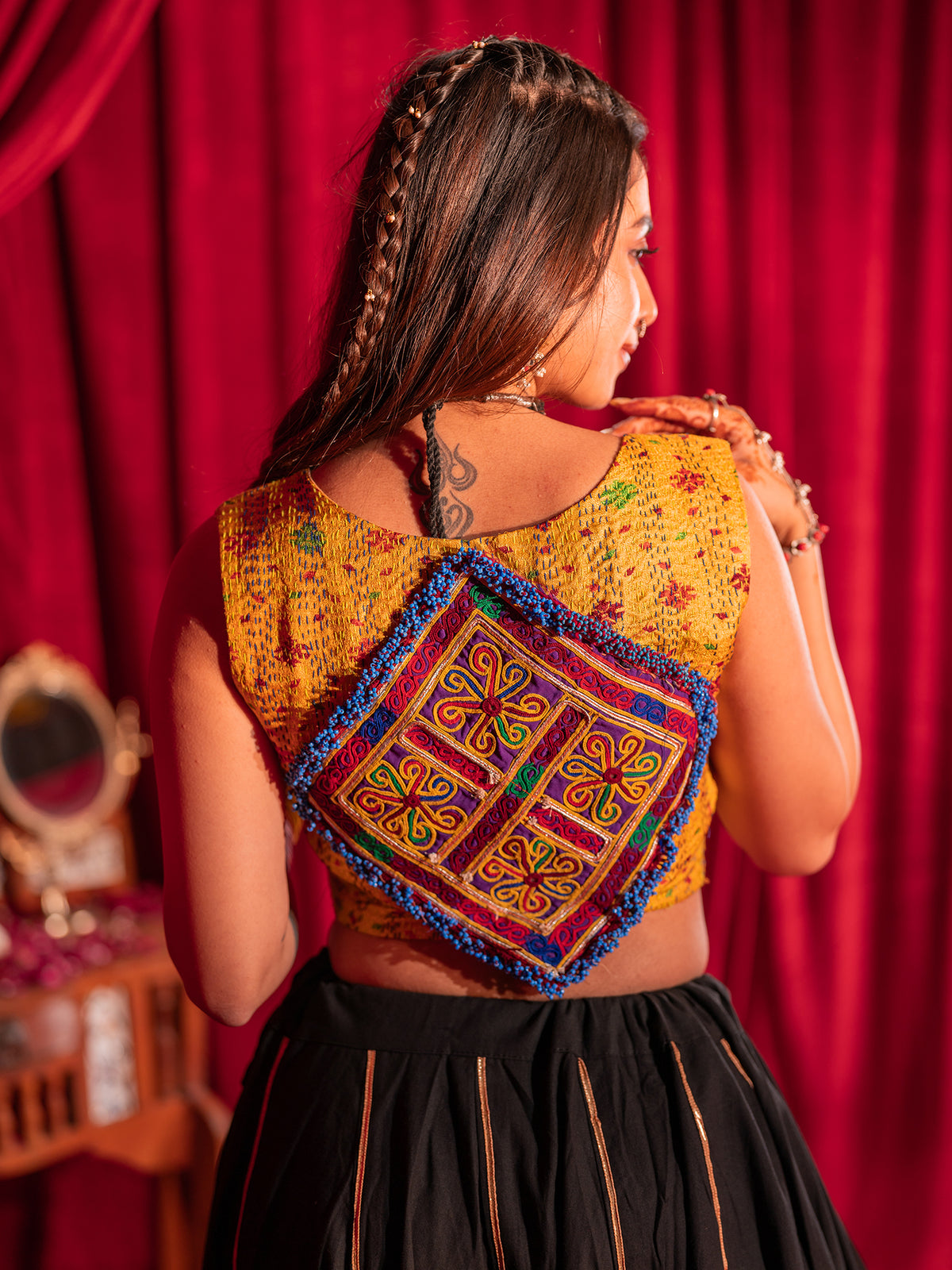 Green & Gold Gamthi Chaniya Choli Set
