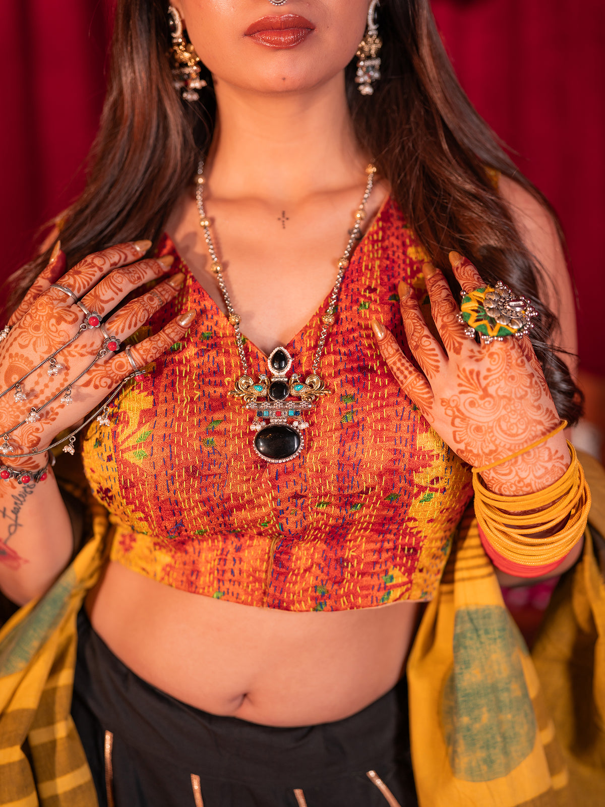 Green & Gold Gamthi Chaniya Choli Set