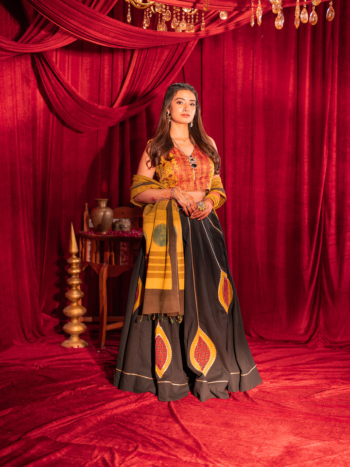 Green & Gold Gamthi Chaniya Choli Set