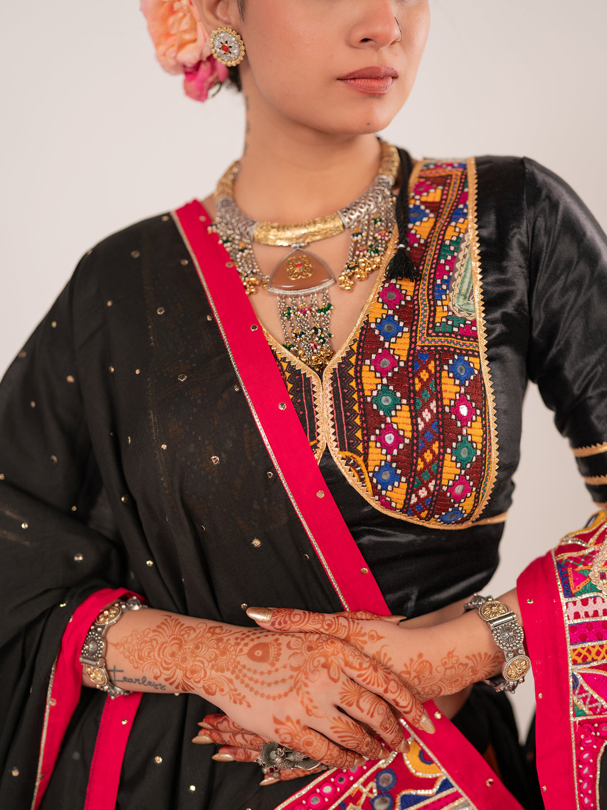 Black Kutchi Muse Chaniya Choli Set