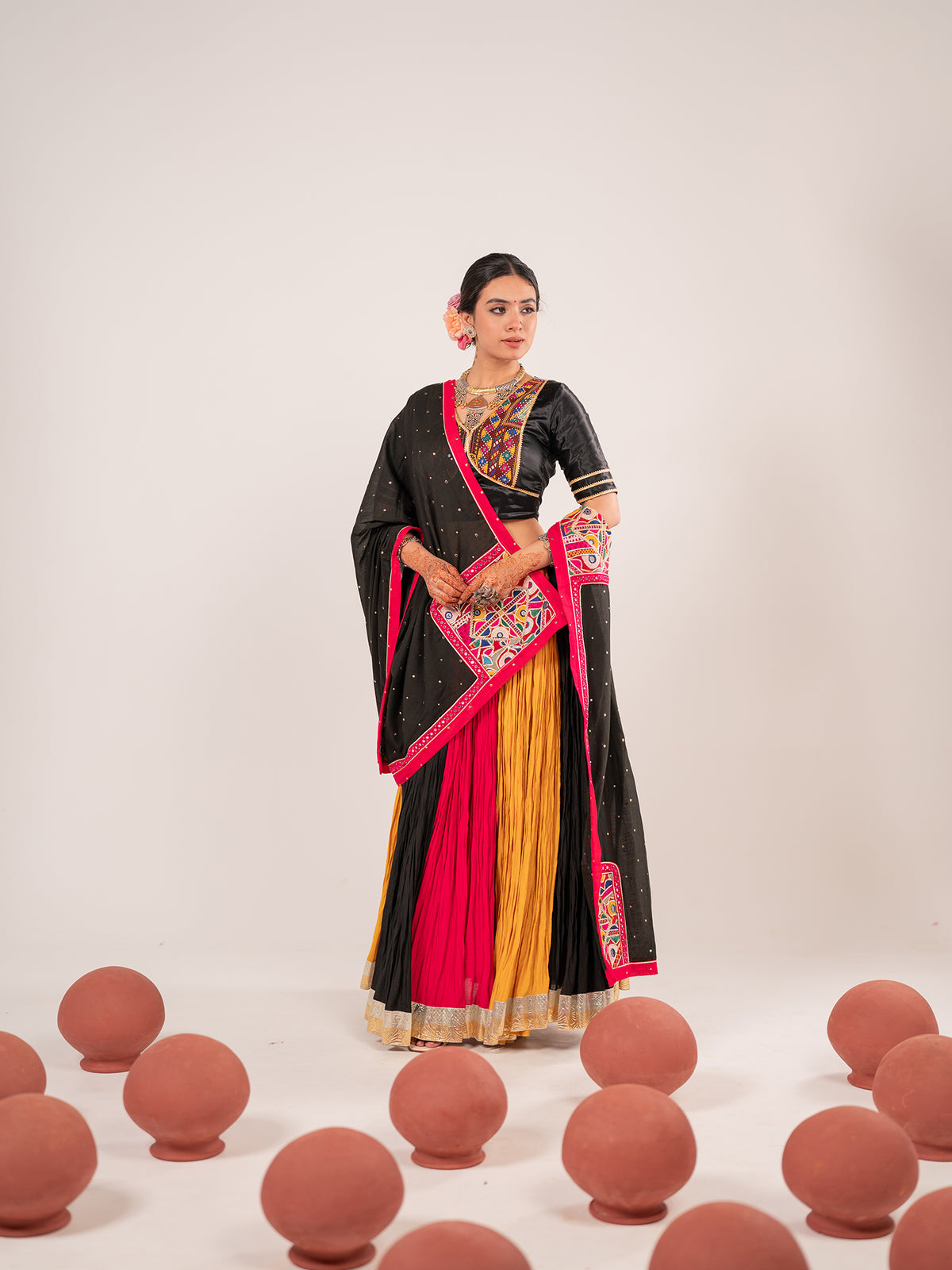 Black Kutchi Muse Chaniya Choli Set