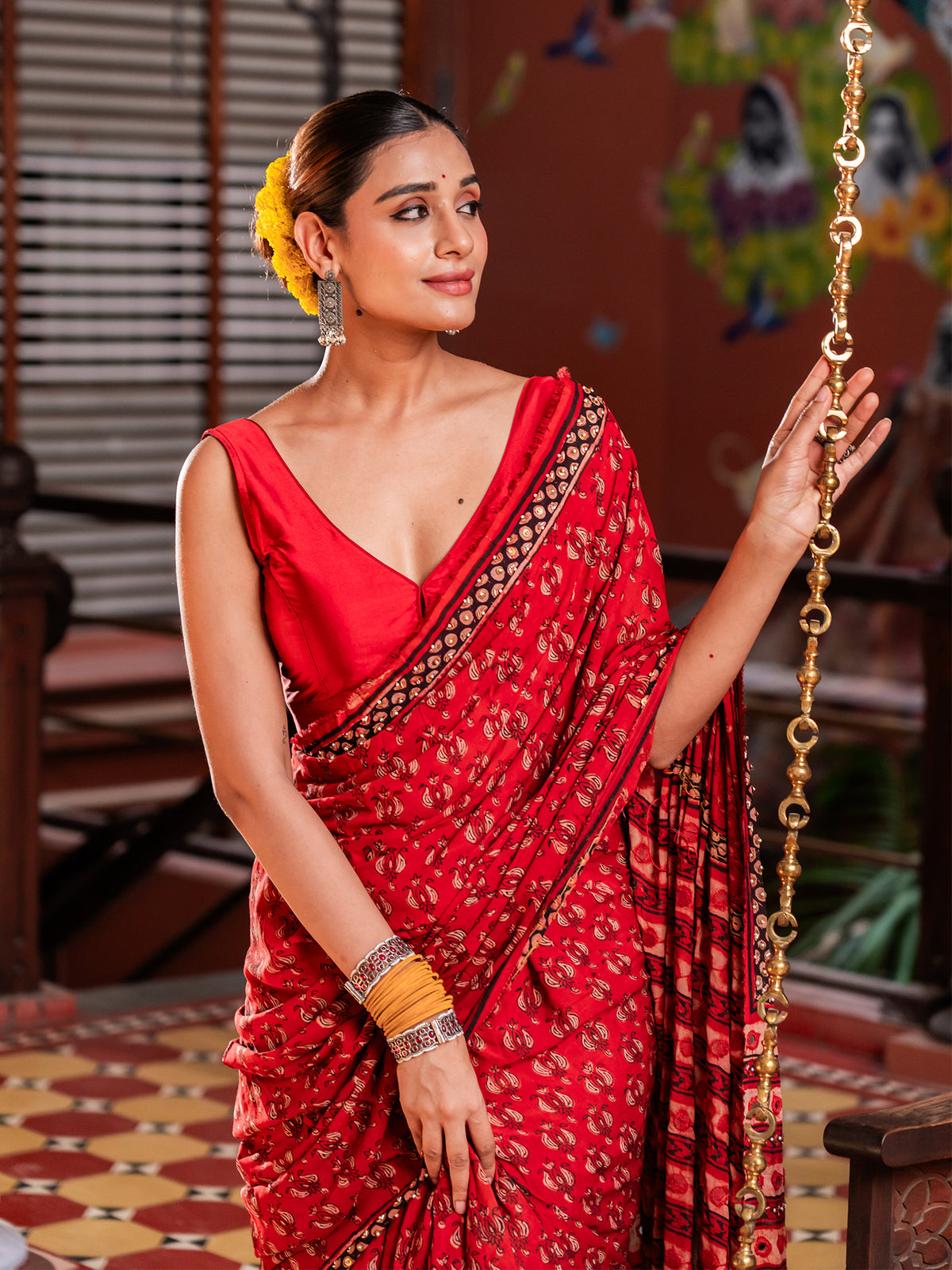 Shahi Ajrakh Mul Cotton Saree
