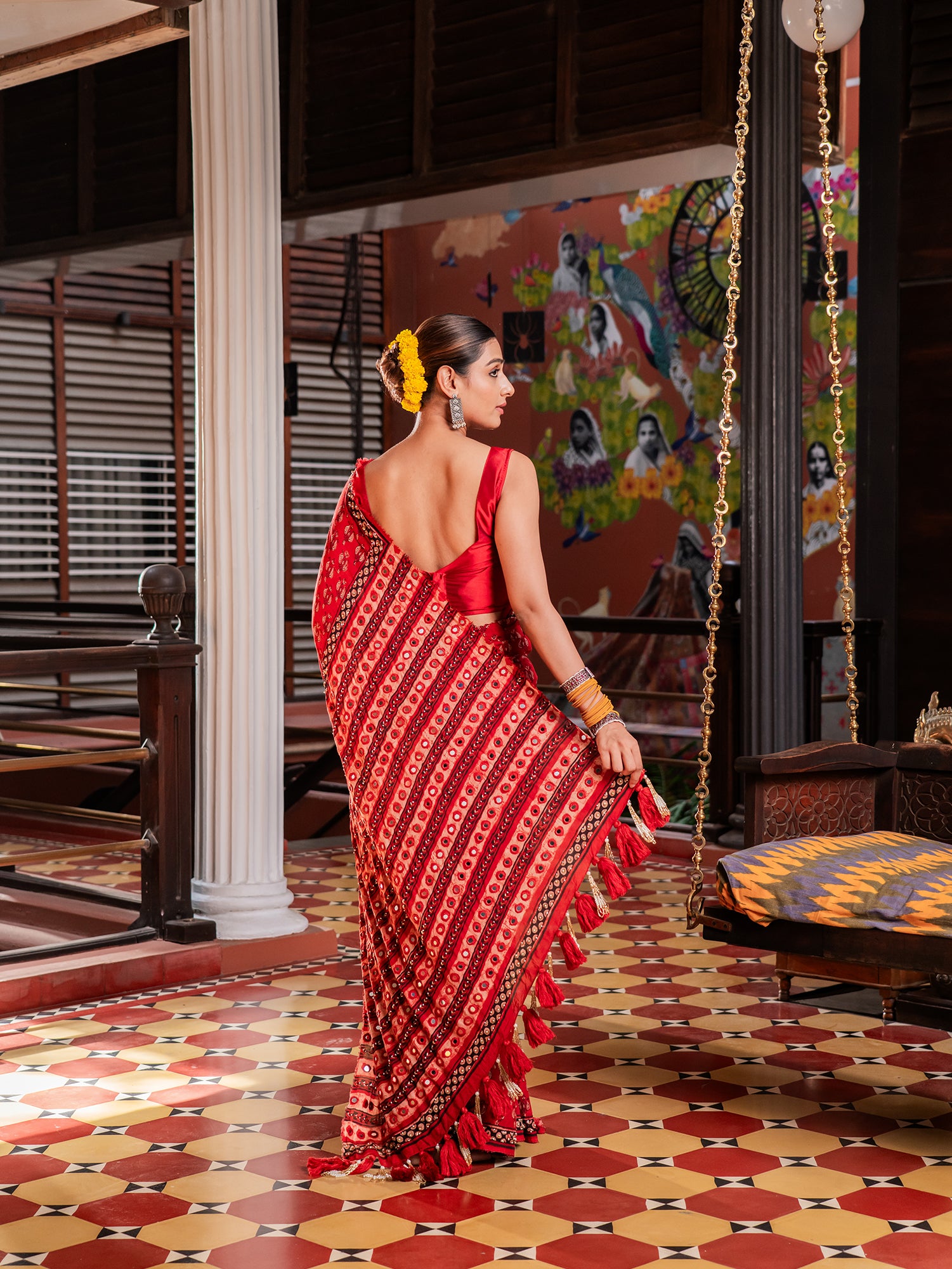 Shahi Ajrakh Mul Cotton Saree