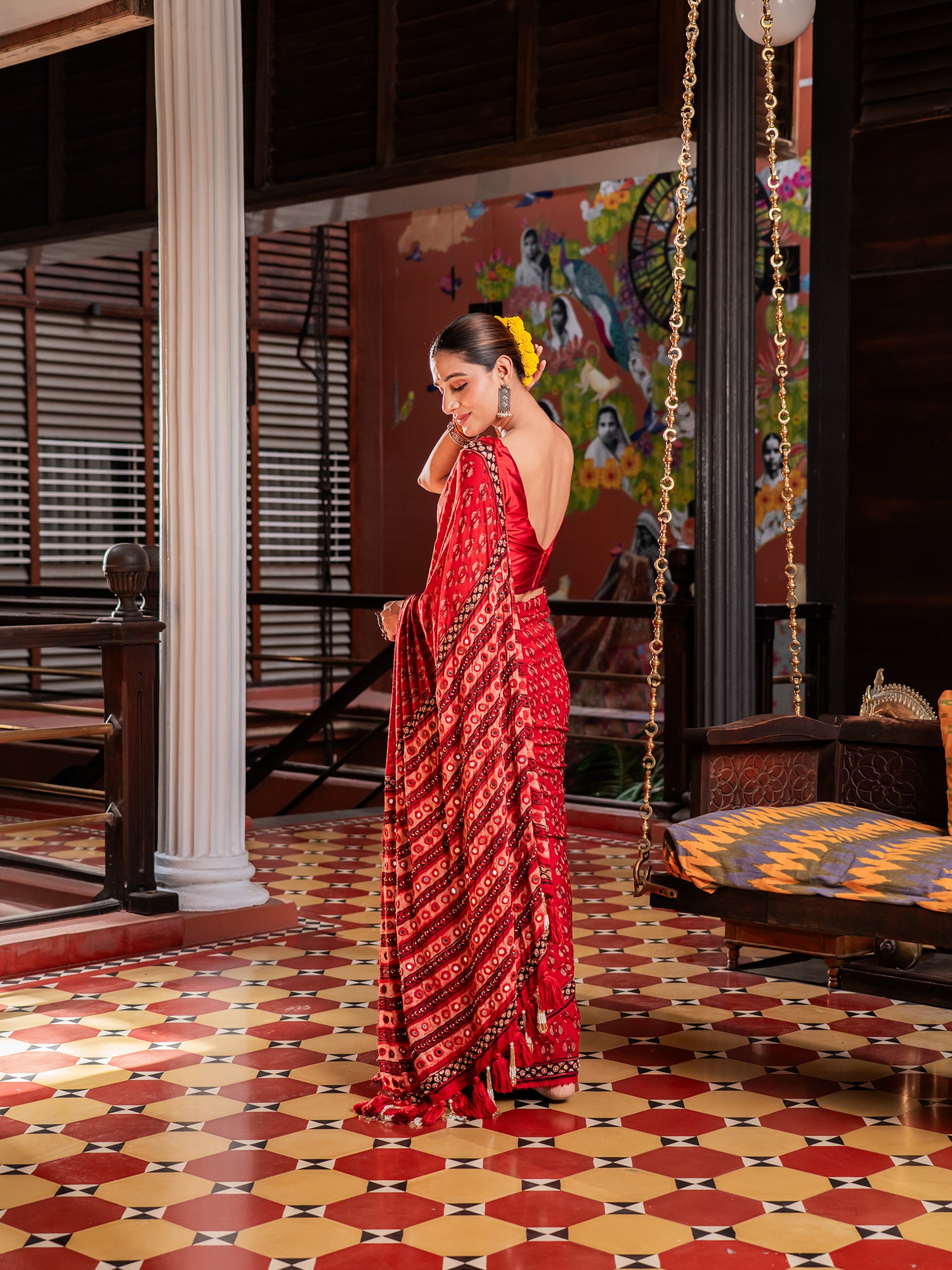 Shahi Ajrakh Mul Cotton Saree