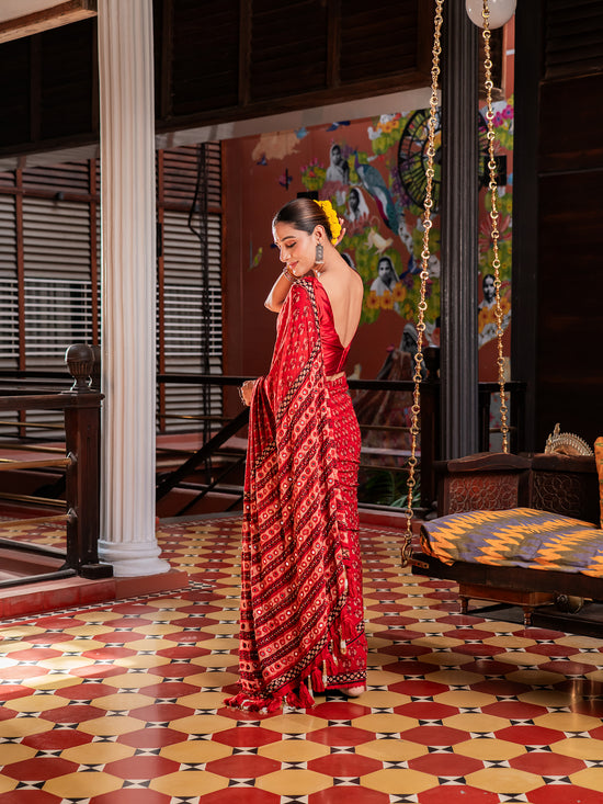 Shahi Ajrakh Mul Cotton Saree