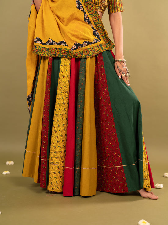 Ajrakhi Peela Rangrez Chaniya Choli Set