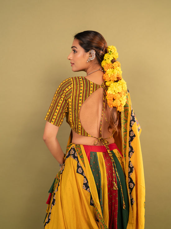 Ajrakhi Peela Rangrez Chaniya Choli Set