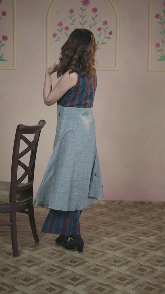 The Avni Sleeveless Khadi Set