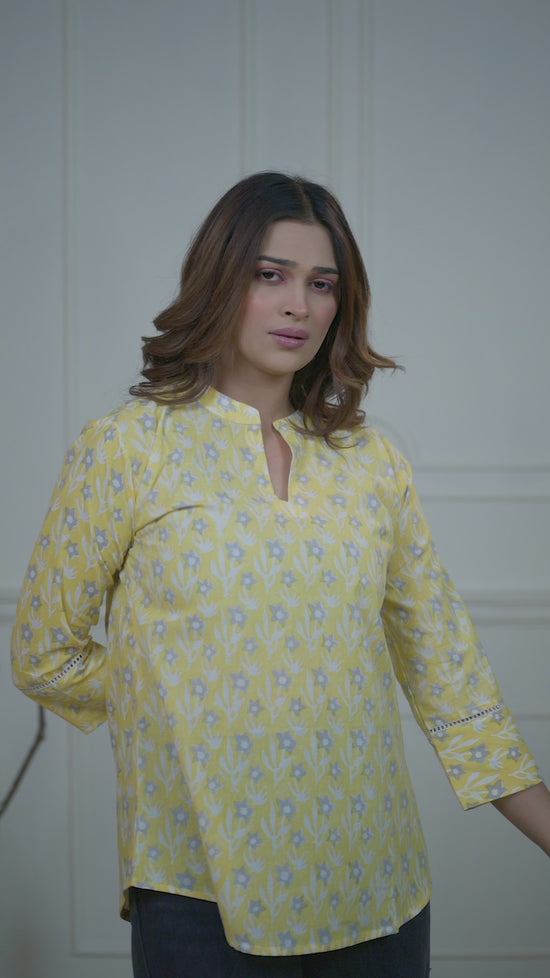 The Surya-Pushp Block-Print Shirt